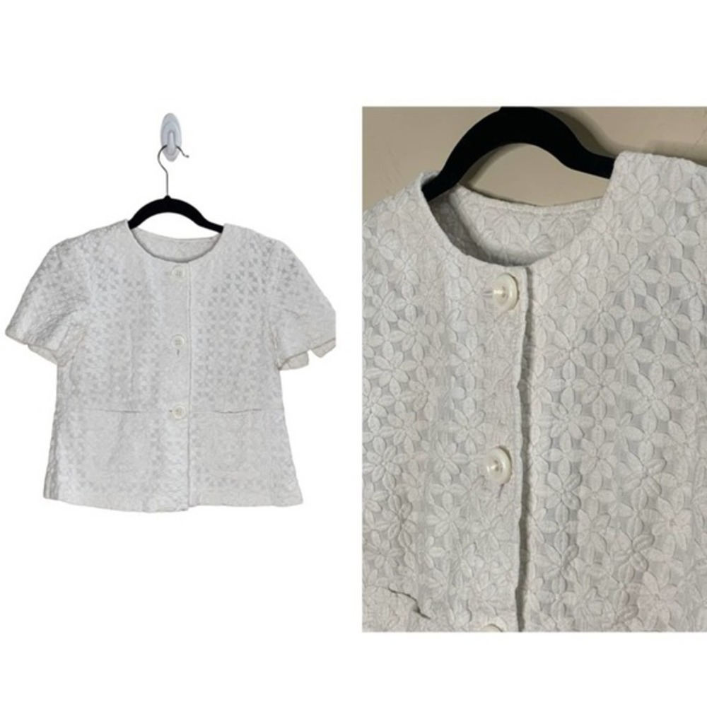 Banana Republic Daisy Embossed Cropped Jacket